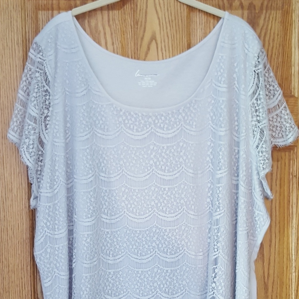 Grey Lace Tee